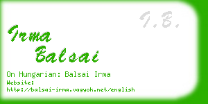 irma balsai business card